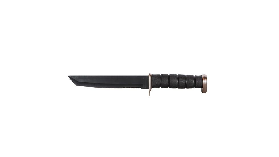 Fox Outdoor Combat Military Knife, Black Tanto Blade, 15-111