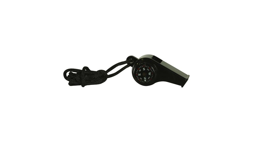 Fox Outdoor Compass/Thermometer Whistle, Black, 38-311
