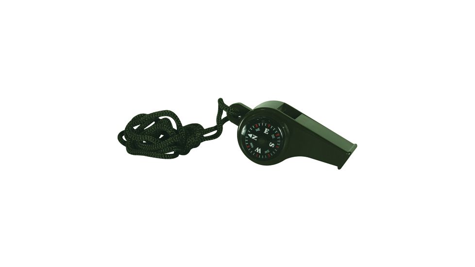 Fox Outdoor Compass/Thermometer Whistle, Olive Drab, 38-310
