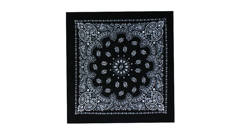 Fox Outdoor Cotton Bandanna, Black Paisley, 83-01