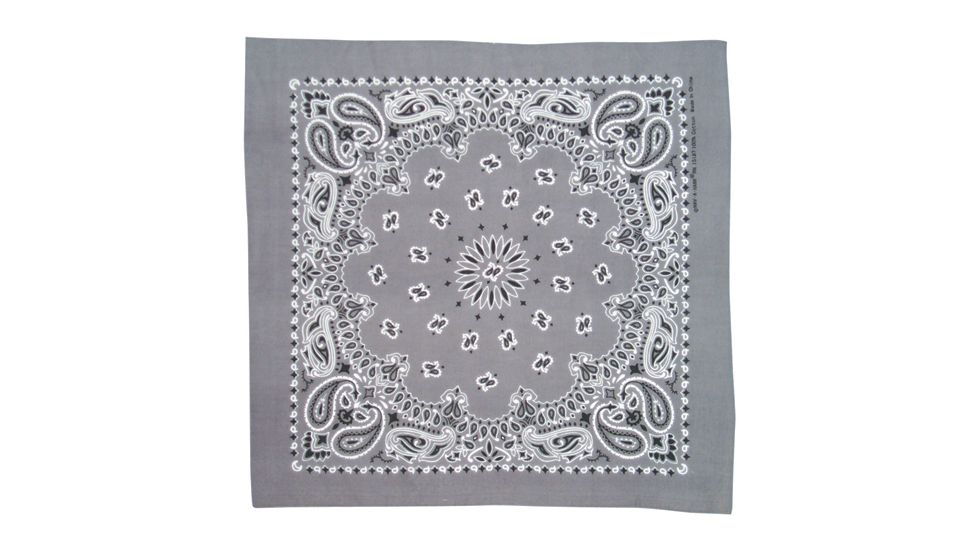 Fox Outdoor Cotton Bandanna, Charcoal Paisley, 83-015