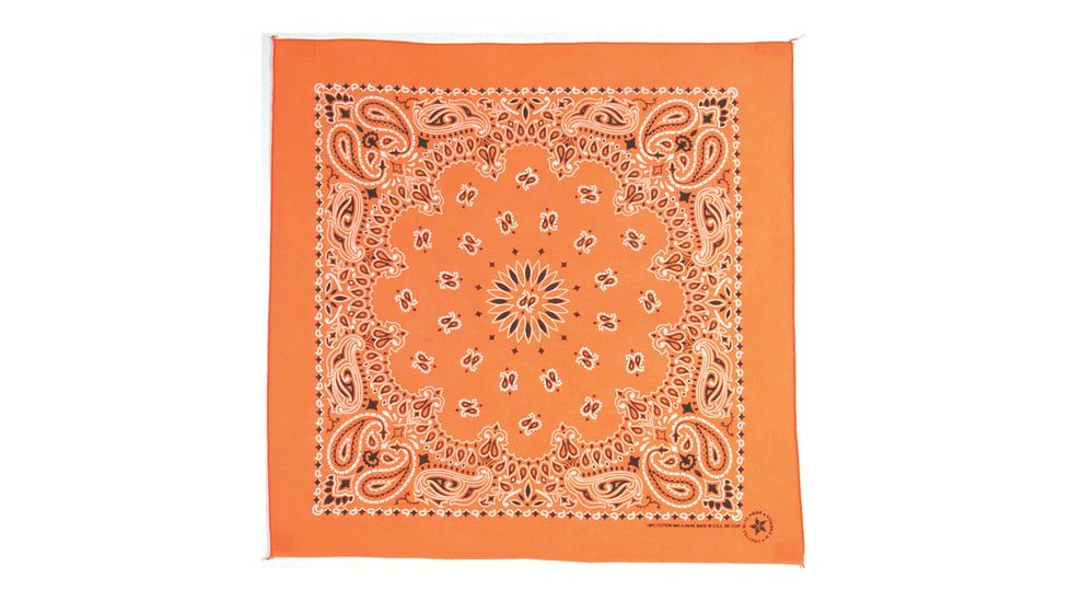 Fox Outdoor Cotton Bandanna, Orange Paisley, 83-30