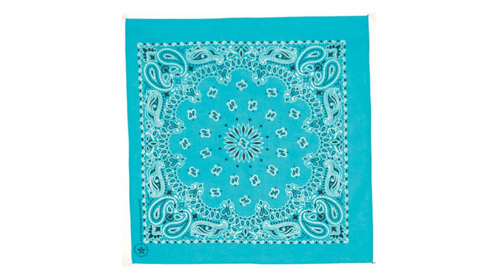 Fox Outdoor Cotton Bandanna, Turquoise Paisley, 83-33