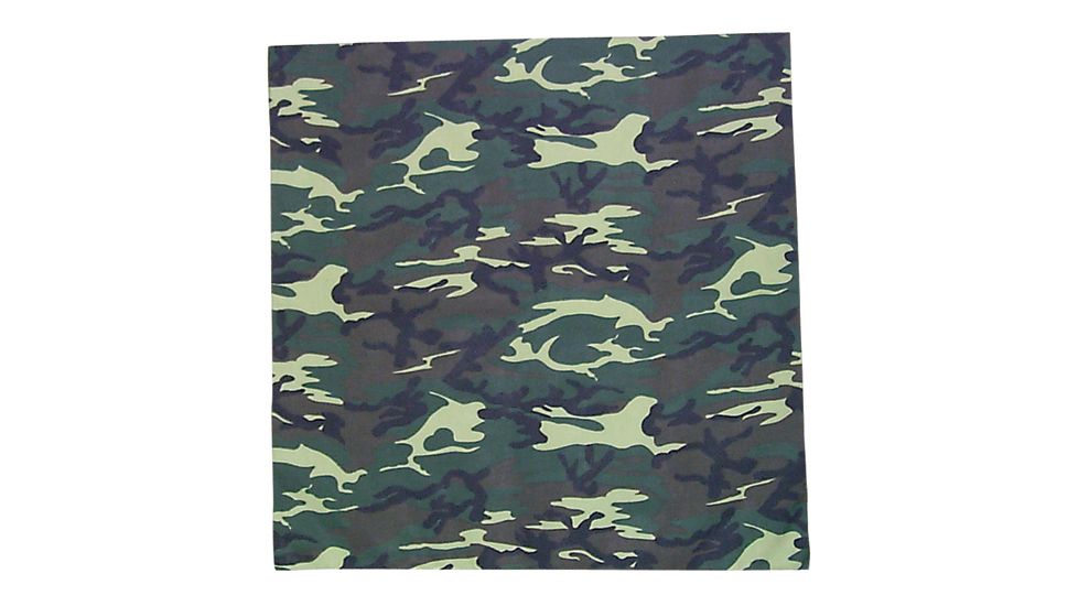 Fox Outdoor Cotton Bandanna, Woodland Camo, 83-14