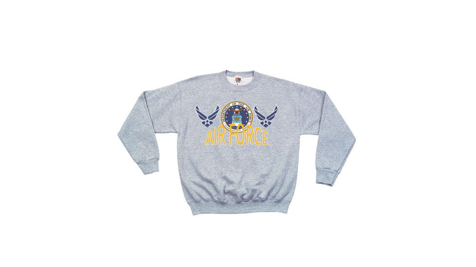 Fox Outdoor Crewneck Sweatshirt, Air Force Seal - Grey, Small, 64-6715 S
