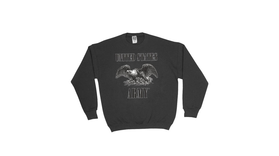 Fox Outdoor Crewneck Sweatshirt, Army Eagle - Black, Large, 64-6541 L