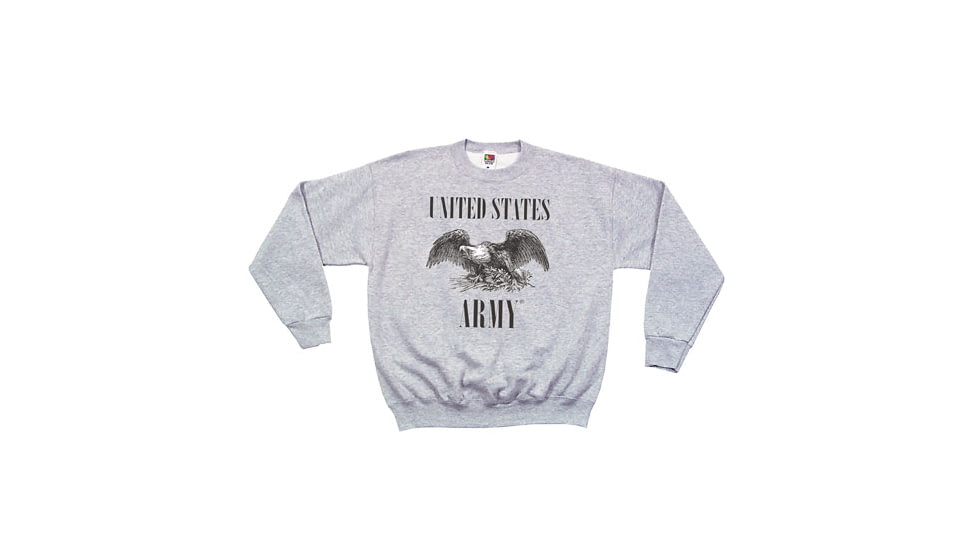 Fox Outdoor Crewneck Sweatshirt, Army Eagle - Grey, Large, 64-6511 L