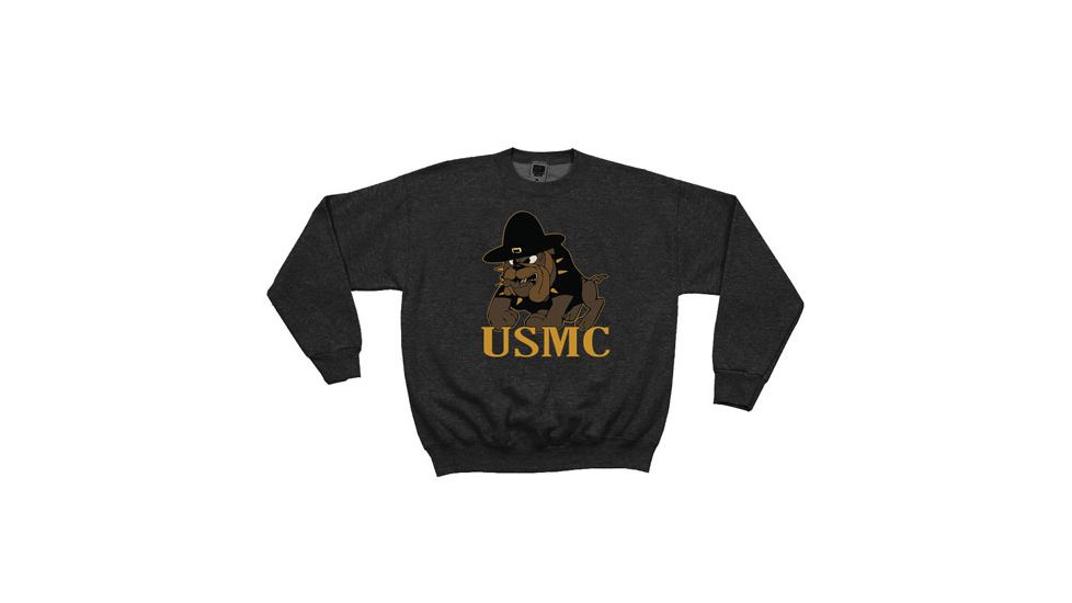 Fox Outdoor Crewneck Sweatshirt, Marines Bulldog - Black, Small, 64-667 S