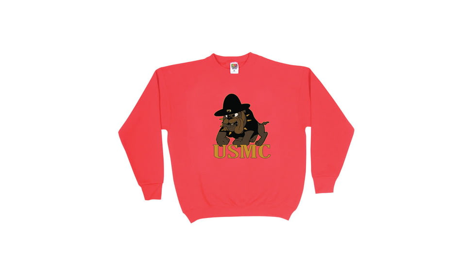 Fox Outdoor Crewneck Sweatshirt, Marines Bulldog - Red, 3XL, 64-668 XXXL