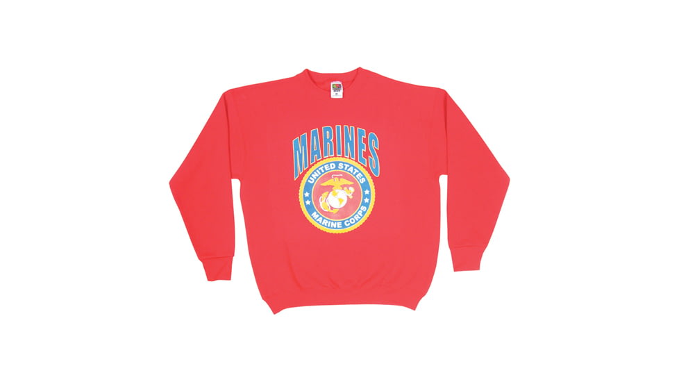 Fox Outdoor Crewneck Sweatshirt, Marines Crest - Red - Color Imprint, Large, 64-665 L