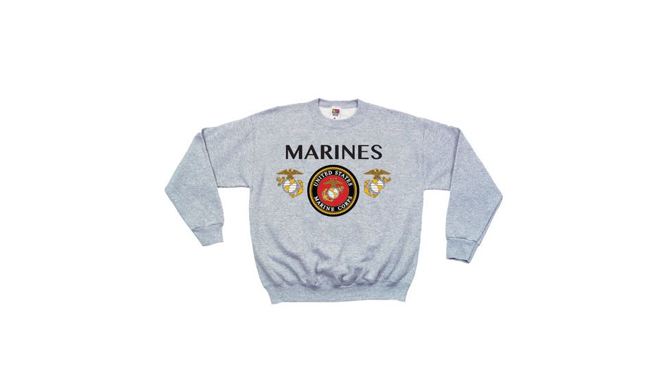 Fox Outdoor Crewneck Sweatshirt, Marines Seal - Grey, Extra Large, 64-6652 XL