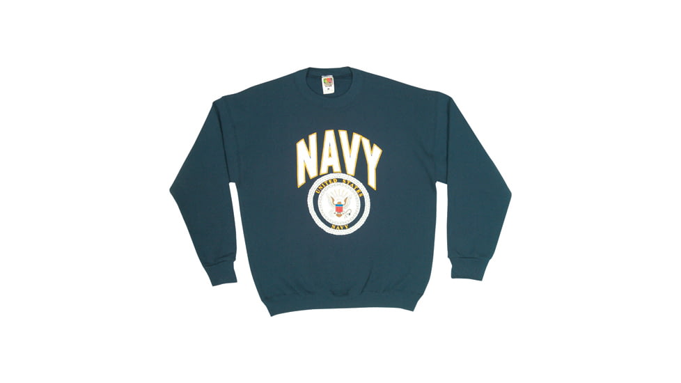 Fox Outdoor Crewneck Sweatshirt, Navy Crest - Navy - Color Imprint, Large, 64-675 L