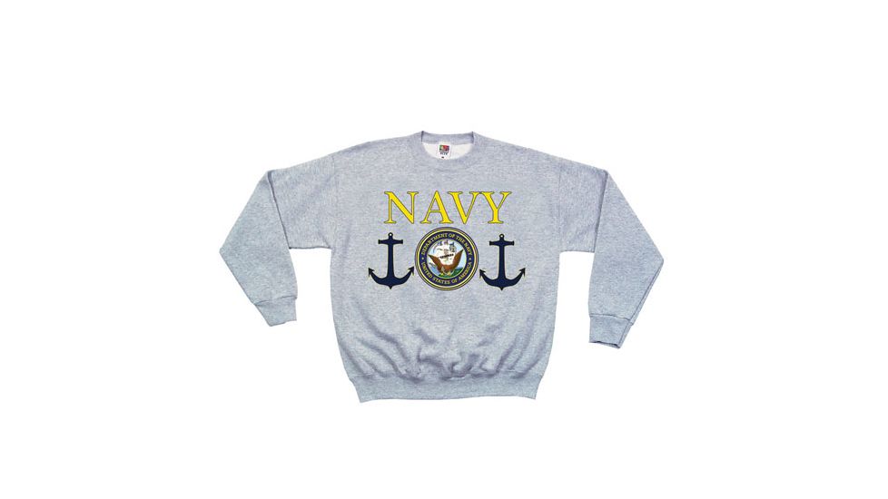 Fox Outdoor Crewneck Sweatshirt, Navy Seal - Grey, Large, 64-6761 L