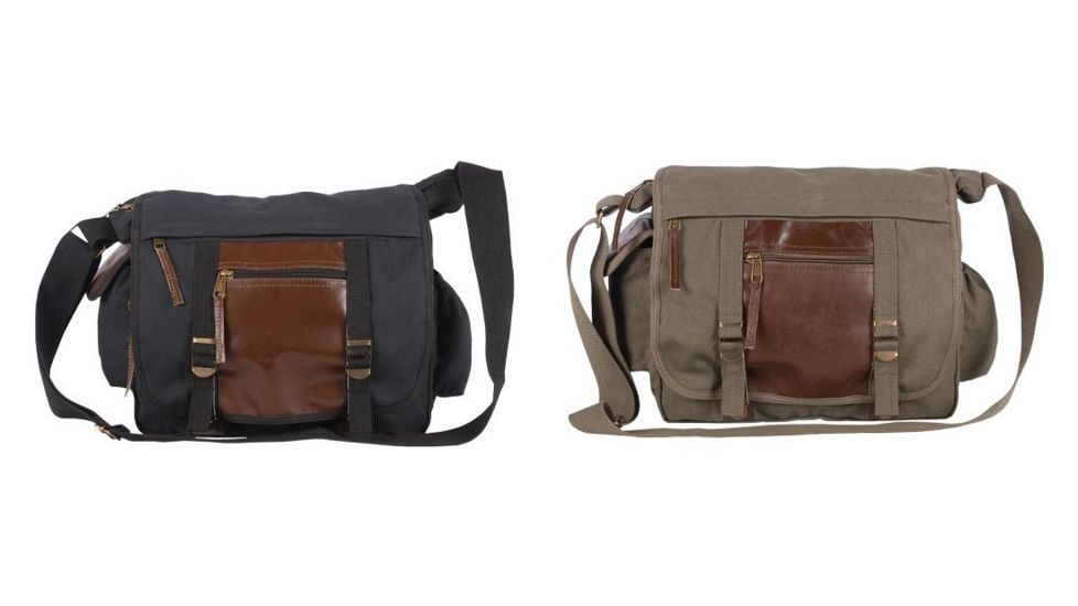 Fox Outdoor Deluxe Concealed-Carry Messenger Bag, Black, Olive