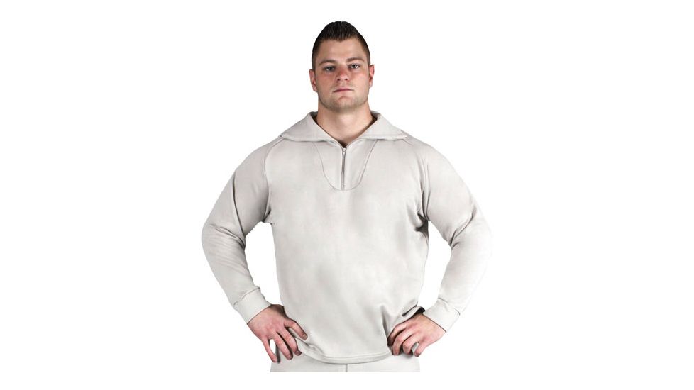 Fox Outdoor ECWCS Extreme Cold Weather Polypropylene Underwear Tops - Zippered Top, Sand, Extra Large, 64-967 XL