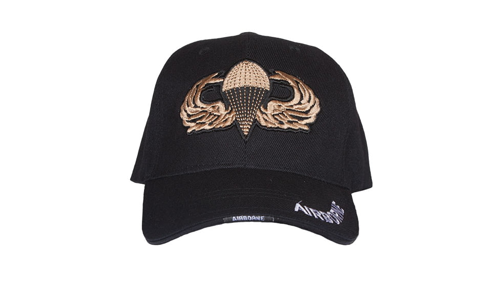 Fox Outdoor Embroidered Military Ball Cap, Airborne HD Division / Black, 78-4411
