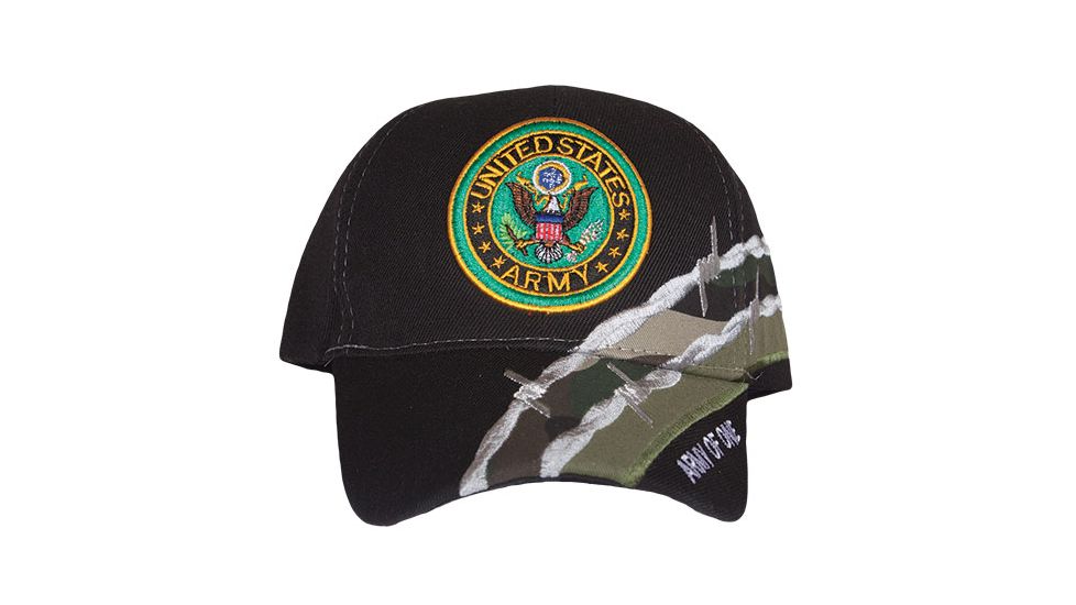 Fox Outdoor Embroidered Military Ball Cap, Army Barbwire / Black, 78-540
