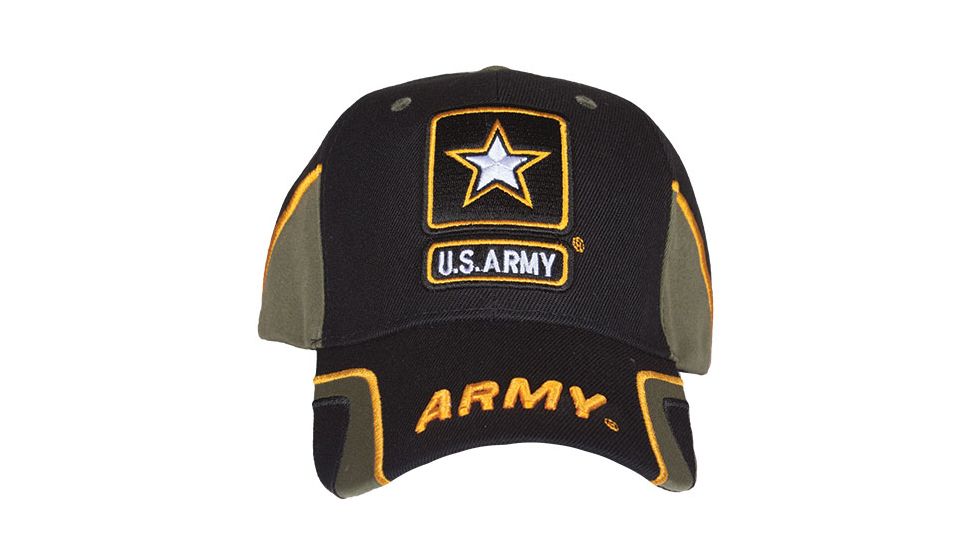 Fox Outdoor Embroidered Military Ball Cap, Army Force / Black with OD, 78-454