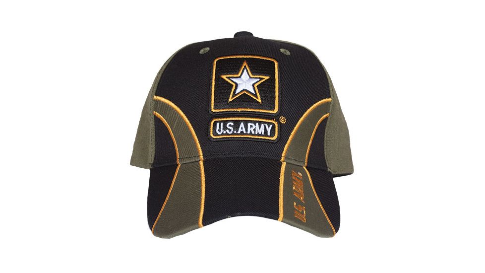 Fox Outdoor Embroidered Military Ball Cap, Army Guard / OD with Black, 78-415