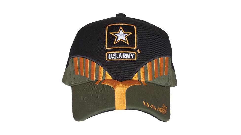 Fox Outdoor Embroidered Military Ball Cap, Army Heritage / Black with OD, 78-446