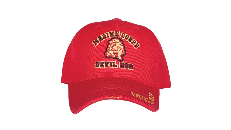 Fox Outdoor Embroidered Military Ball Cap, Devil Dog HD Division / Red, 78-4221
