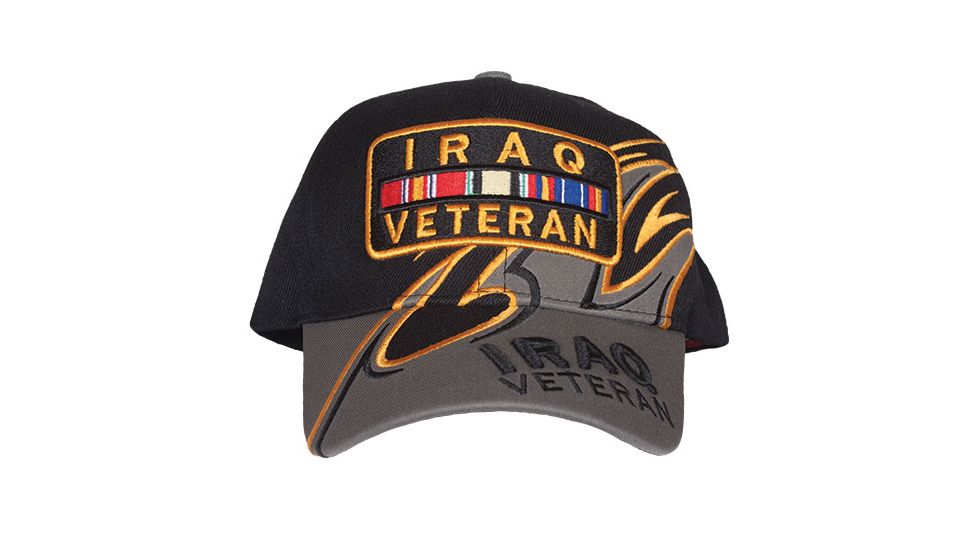 Fox Outdoor Embroidered Military Ball Cap, Iraqi Veteran Shark Fin / Black with Grey, 78-4541