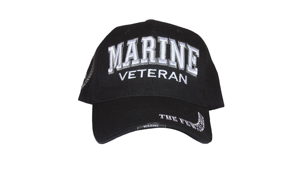 Fox Outdoor Embroidered Military Ball Cap, Marines Veteran with Shadow / Black, 78-551
