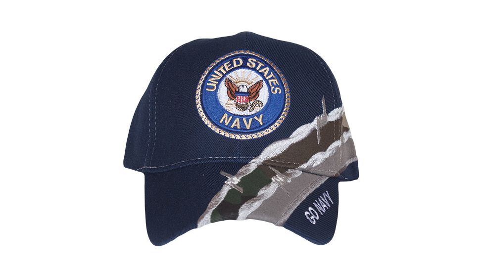 Fox Outdoor Embroidered Military Ball Cap, Navy Barbwire / Navy, 78-544