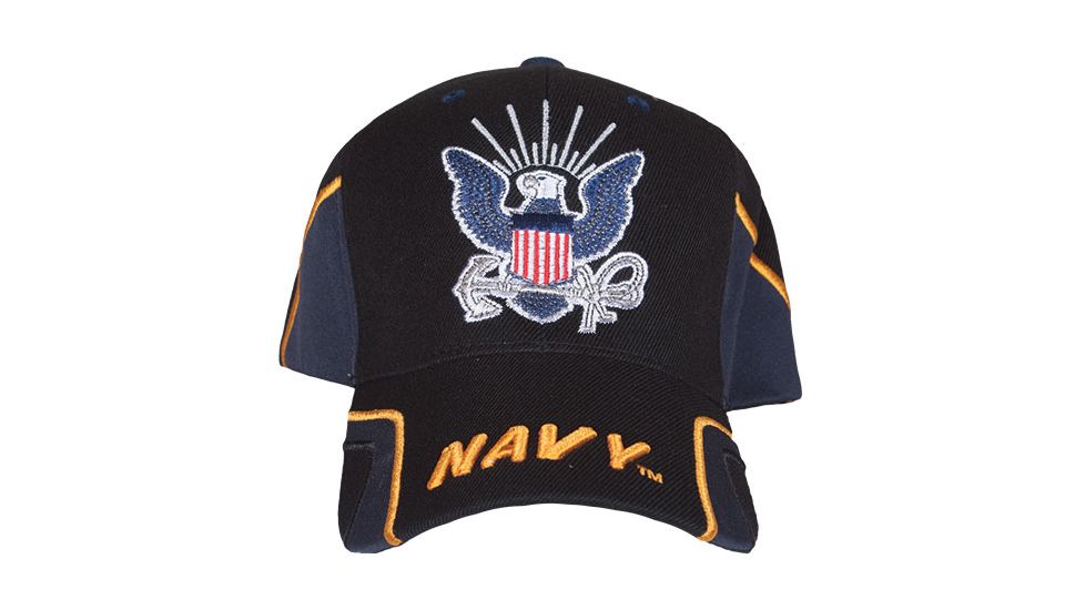 Fox Outdoor Embroidered Military Ball Cap, Navy Force / Black with Navy, 78-458