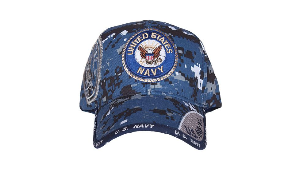 Fox Outdoor Embroidered Military Ball Cap, Navy Service / Sky Digital, 78-563