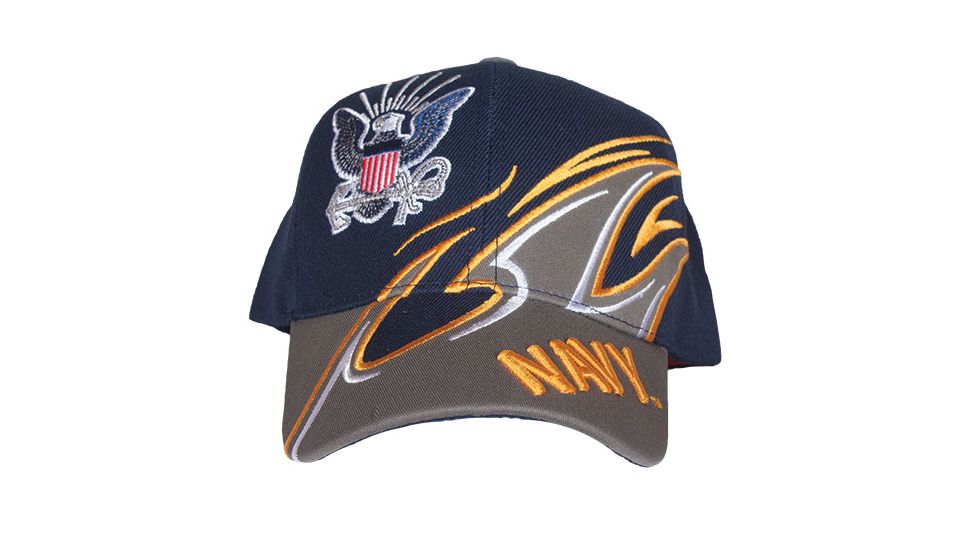 Fox Outdoor Embroidered Military Ball Cap, Navy Shark Fin / Navy with Black, 78-407