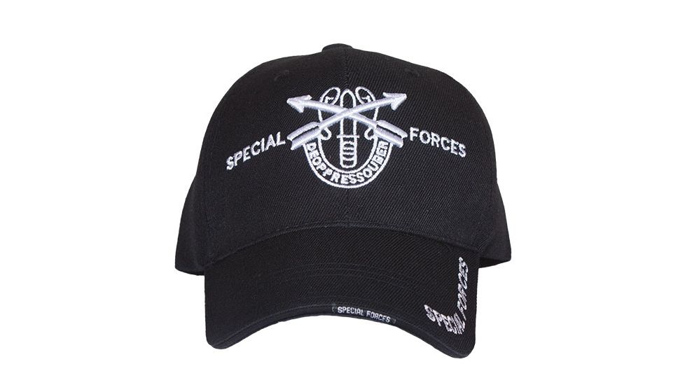 Fox Outdoor Embroidered Military Ball Cap, Special Force HD Division / Black, 78-4416