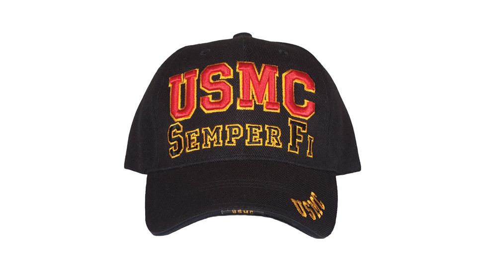 Fox Outdoor Embroidered Military Ball Cap, USMC High Definition Branch / Black, 78-517