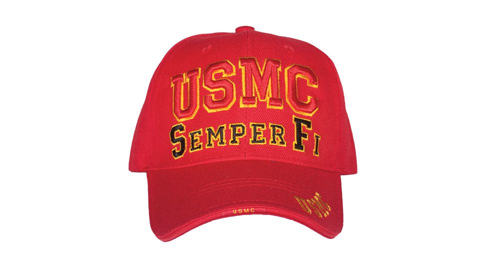 Fox Outdoor Embroidered Military Ball Cap, USMC High Definition Branch / Red, 78-516