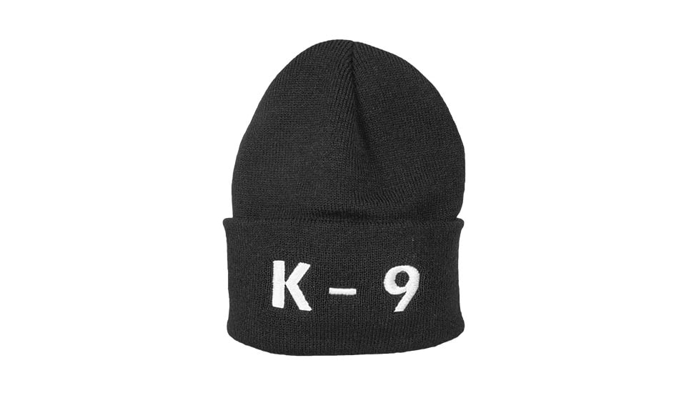 Fox Outdoor Embroidered Watch Cap, K-9 / Black with White Text, 71-395