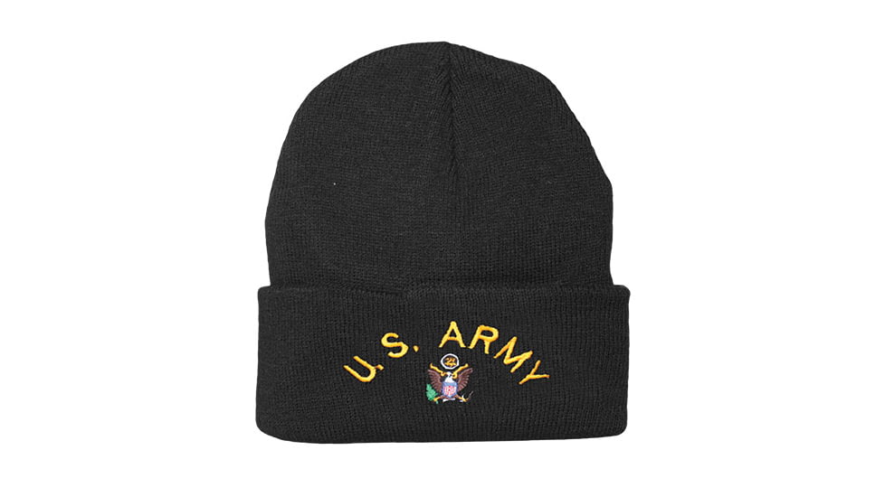 Fox Outdoor Embroidered Watch Cap, US Army / Black with Color Logo, 71-325