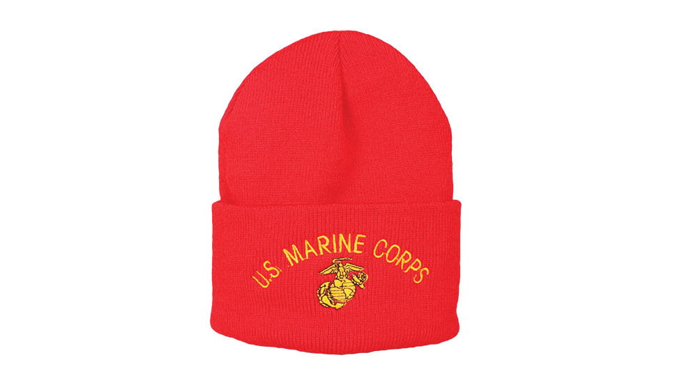 Fox Outdoor Embroidered Watch Cap, US Marine Corps / Red with Color Logo, 71-346