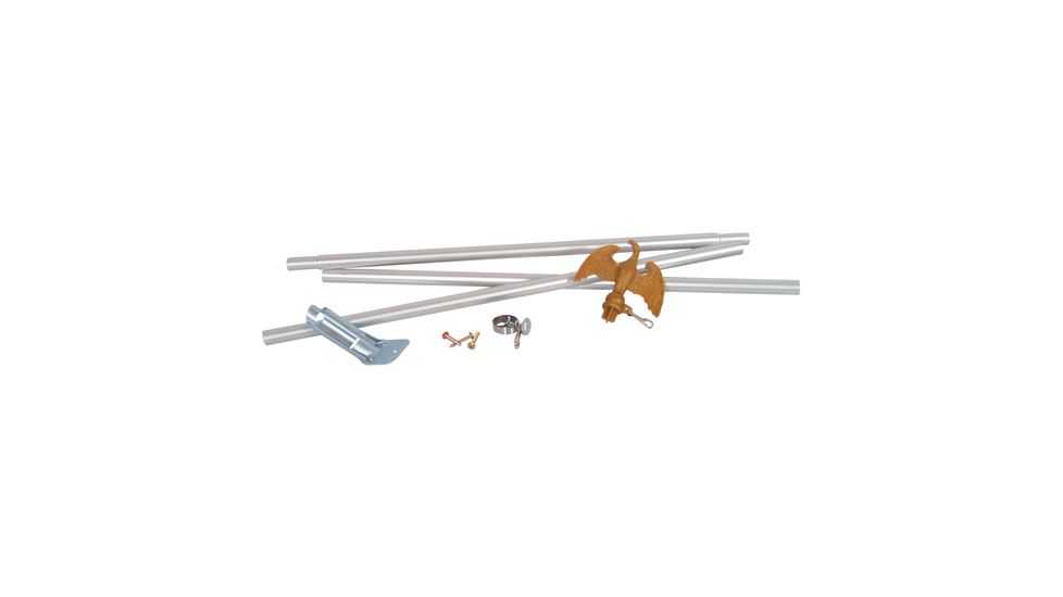 Fox Outdoor Flag Pole Set, Silver, 84-012
