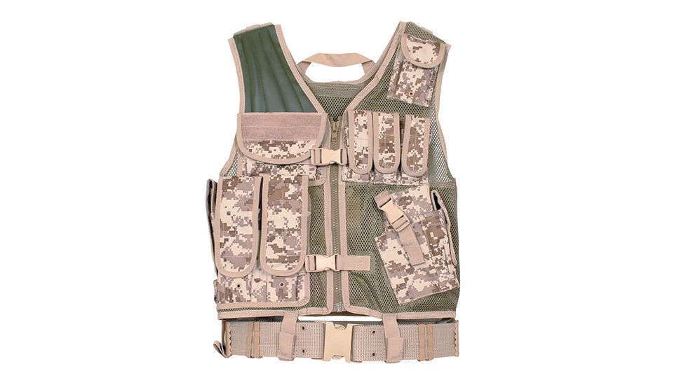 Fox Outdoor MACH-1 Tactical Vest, Digital Desert 099598652722