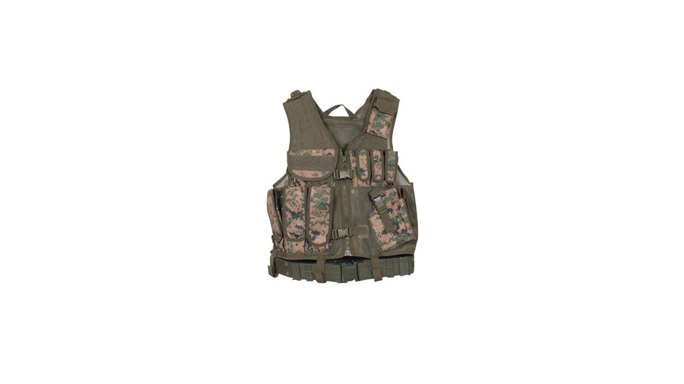 Fox Outdoor MACH-1 Tactical Vest, Digital Woodland 099598652739