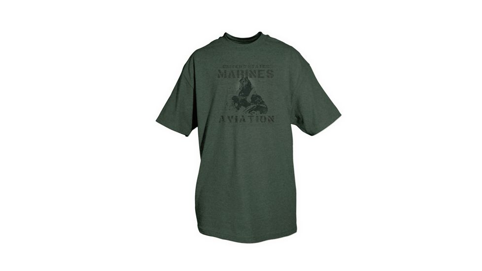 Fox Outdoor Marines One-Sided Imprinted T-Shirt, Marines Aviation / Olive Drab, Medium, 63-71 M