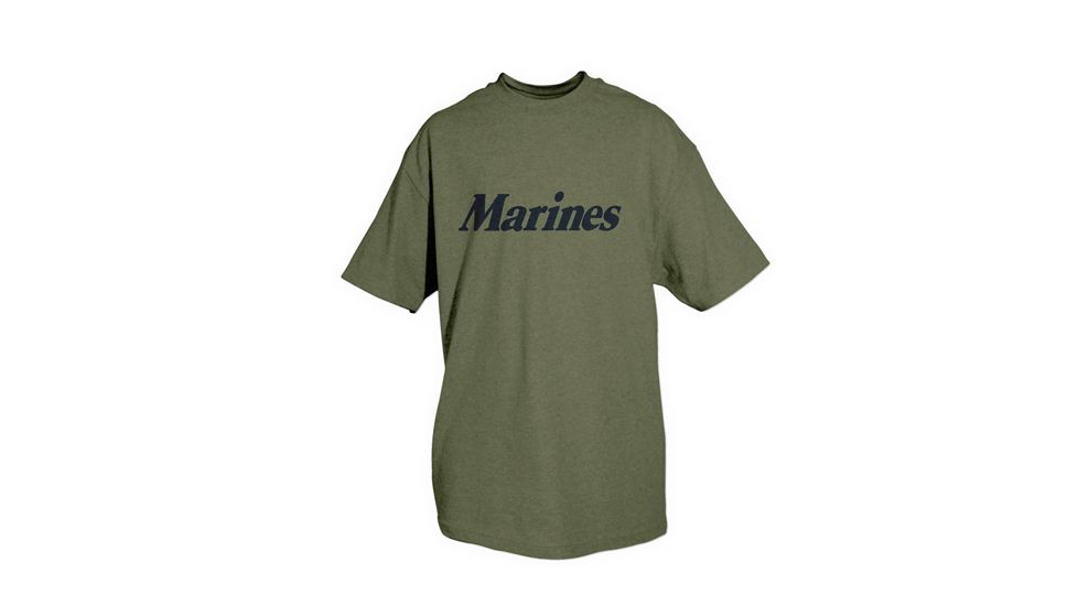 Fox Outdoor Marines One-Sided Imprinted T-Shirt, Marines / Olive Drab, Large, 64-561 L