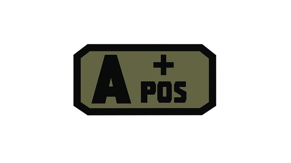 Fox Outdoor Medical and Morale Patches, A Pos - Black/Olive Drab, 84P-040