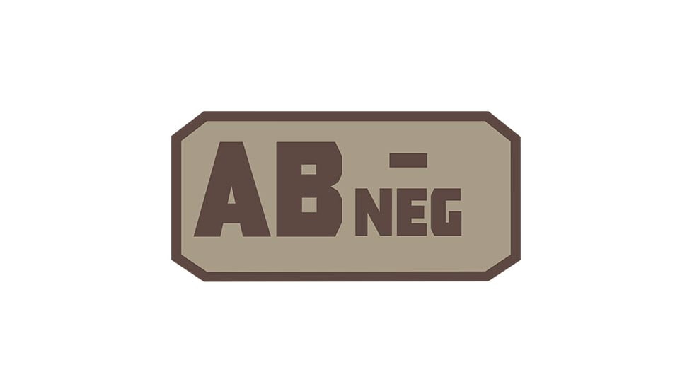 Fox Outdoor Medical and Morale Patches, AB Neg - Khaki/Brown, 84P-065