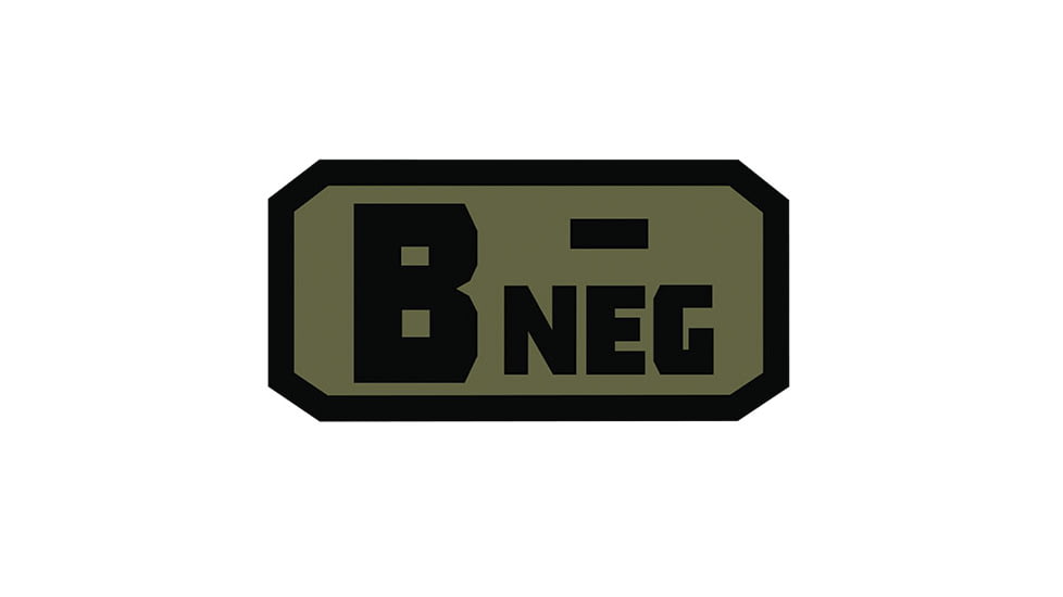 Fox Outdoor Medical and Morale Patches, B Neg - Black/Olive Drab, 84P-043