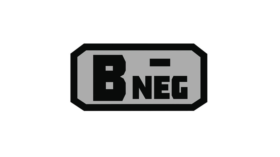 Fox Outdoor Medical and Morale Patches, B Neg - Grey/Black, 84P-053