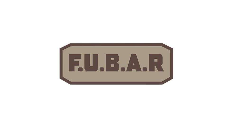 Fox Outdoor Medical and Morale Patches, F.U.B.A.R. - Brown/Khaki, 84P-462
