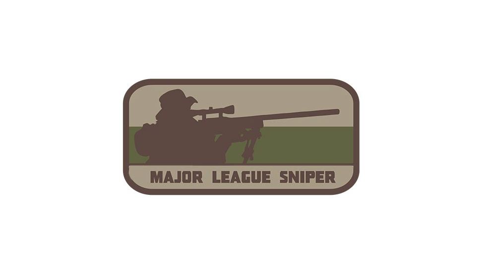Fox Outdoor Medical and Morale Patches, Major League Sniper - Brown/Olive Drab, 84P-360