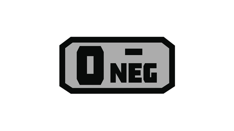 Fox Outdoor Medical and Morale Patches, O Neg - Grey/Black, 84P-057