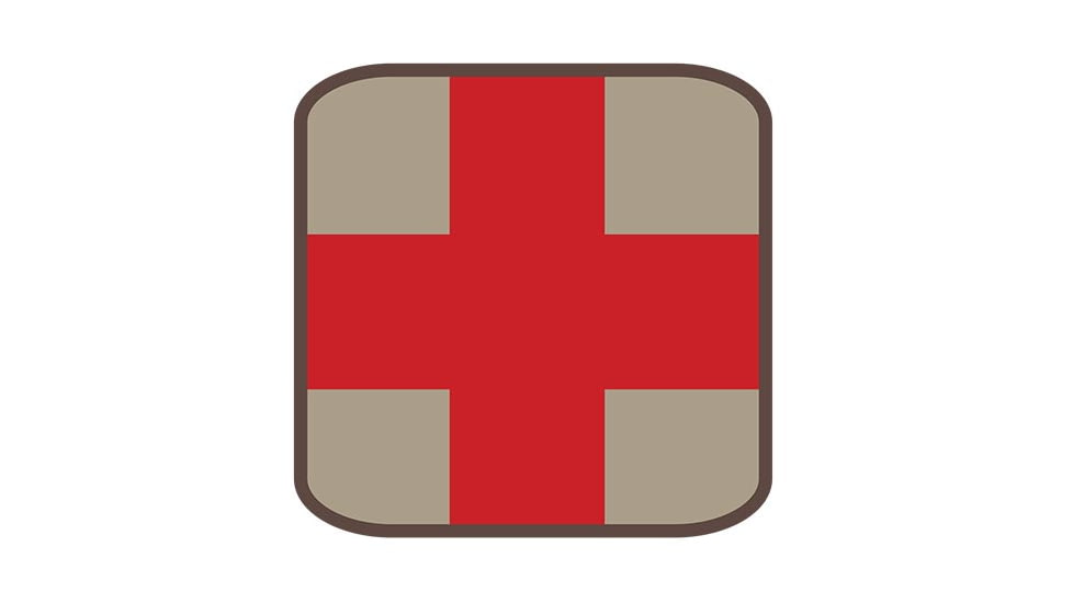 Fox Outdoor Medical and Morale Patches, Square Medical - Khaki, 84P-022